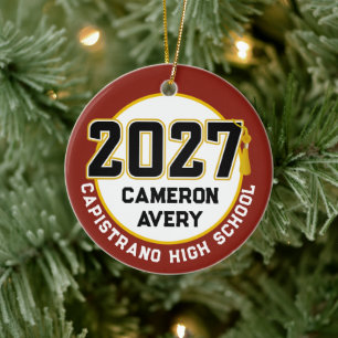 Letterman Abschlussjahrgang 2027 Foto Abschlussfei Keramik Ornament