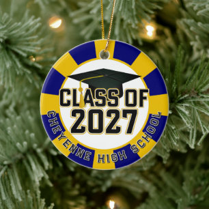 Letterman Abschlussjahrgang 2027 Foto-Abschlussfei Keramik Ornament