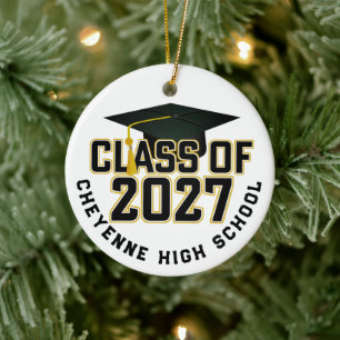Letterman Abschlussjahrgang 2027 Foto Abschlussfei Keramik Ornament