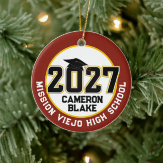 Letterman Abschlussjahrgang 2027 Foto-Abschlussfei Keramik Ornament