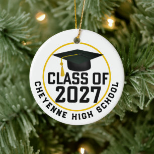 Letterman Abschlussjahrgang 2027 Foto-Abschlussfei Keramik Ornament