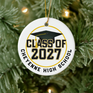 Letterman Abschlussjahrgang 2027 Foto-Abschlussfei Keramik Ornament