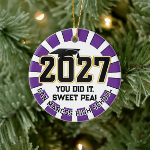 Letterman Abschlussjahrgang 2027 Foto-Abschlussfei Keramik Ornament