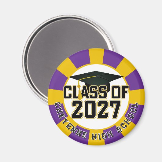 Letterman Abschlussklasse 2027 Abitur Magnet (Vorderseite/Rückseite)