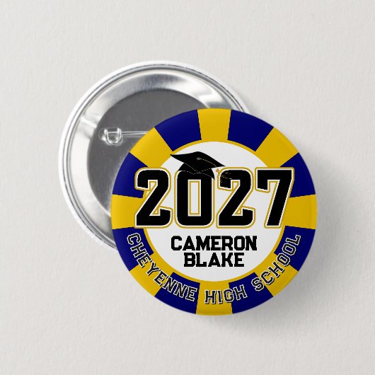 Letterman Abschlussklasse 2027 Diplomfeier Button (Vorne & Hinten)