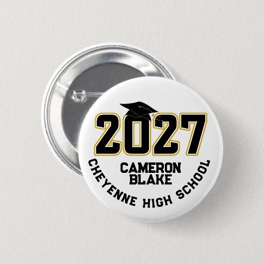 Letterman Abschlussklasse 2027 Diplomierung Button (Vorne & Hinten)
