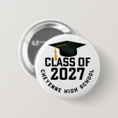 Letterman Abschlussklasse 2027 Diplomierung Button (Vorne & Hinten)