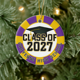 Letterman Abschlussklasse 2027 Foto-Abschluss Keramik Ornament