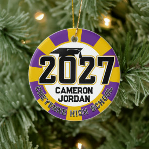 Letterman Abschlussklasse 2027 Foto-Abschlussfeier Keramik Ornament