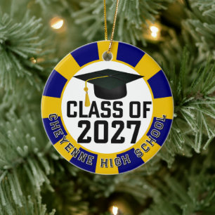 Letterman Abschlussklasse 2027 Foto-Abschlussfeier Keramik Ornament
