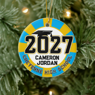 Letterman Abschlussklasse 2027 Foto-Abschlussfeier Keramik Ornament