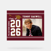 LETTERMAN ABSOLVENT MAROON  ACRYLSCHILD (Vorderseite)