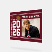 LETTERMAN ABSOLVENT MAROON  ACRYLSCHILD (Winkel)