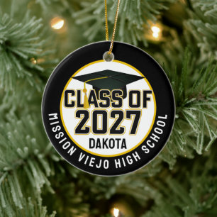 Letterman-Absolventenklasse 2027 Foto-Abschlussfei Keramik Ornament