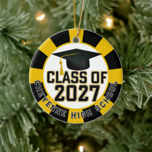 Letterman-Absolventenklasse 2027 Foto-Abschlussfei Keramik Ornament