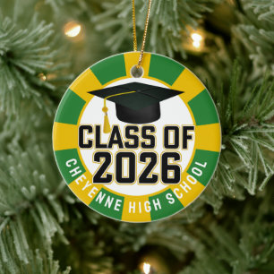 Letterman Class of 2026 Foto Abschluss Keramik Ornament