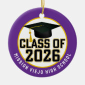 Letterman Class of 2026 Foto Abschluss Keramik Ornament (Vorne)