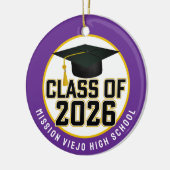 Letterman Class of 2026 Foto Abschluss Keramik Ornament (Links)