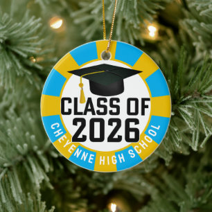 Letterman Class of 2026 Foto Abschluss Keramik Ornament