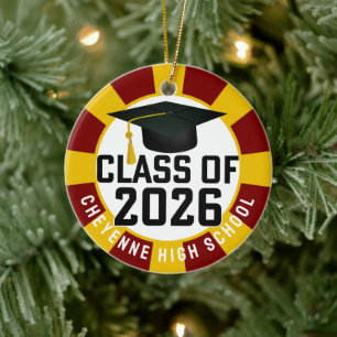 Letterman Class of 2026 Foto Abschluss Keramik Ornament