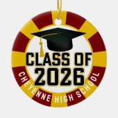 Letterman Class of 2026 Foto Abschluss Keramik Ornament (Vorne)