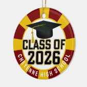 Letterman Class of 2026 Foto Abschluss Keramik Ornament (Links)