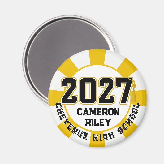 Letterman Class of 2027 Graduation Magnet (Vorderseite/Rückseite)