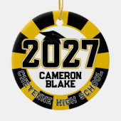 Letterman Class of 2027 Photo Graduation Keramik Ornament (Vorne)