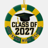 Letterman Class of 2027 Photo Graduation Keramik Ornament (Vorne)
