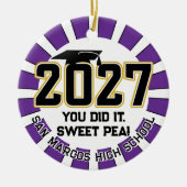 Letterman Class of 2027 Photo Graduation Keramik Ornament (Vorne)