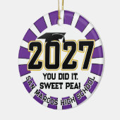 Letterman Class of 2027 Photo Graduation Keramik Ornament (Links)