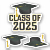 Letterman Gold Class 2025 Abschluss Aufkleber (Vorderseite)