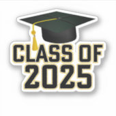 Letterman Gold Class 2025 Abschluss Aufkleber (Vorderseite)