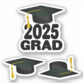 Letterman Gold Class 2025 Abschluss Aufkleber (Vorderseite)