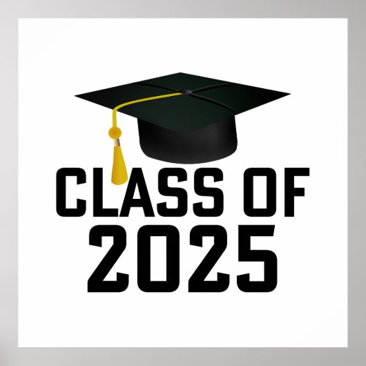 Letterman Grad Cap-Klasse 2025 Poster (Vorne)