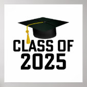 Letterman Grad Cap-Klasse 2025 Poster (Vorne)