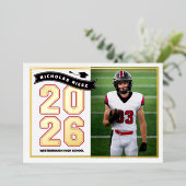 Letterman Graduation Announcement Folieneinladung (Stehend vorne)