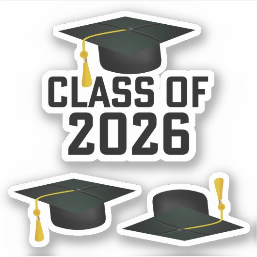 Letterman-Klasse des Abschlusses 2026 Aufkleber (Vorderseite)
