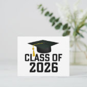 Letterman-Klasse des Abschlusses 2026 Postkarte (Stehend Vorderseite)