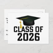 Letterman-Klasse des Abschlusses 2026 Postkarte (Vorne/Hinten)