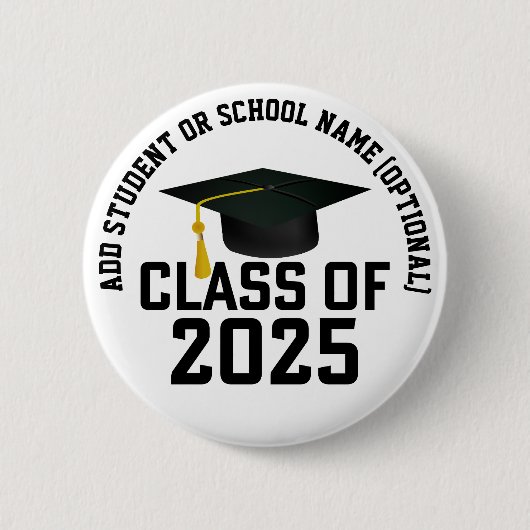 Letterman Style Class of 2025 Abschluss Button (Vorderseite)