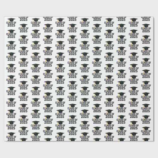 Letterman Style Class of 2025 Abschluss Geschenkpapier (Flach)