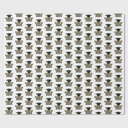 Letterman Style Class of 2025 Abschluss Geschenkpapier (Flach)