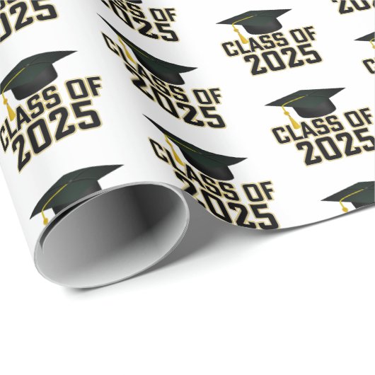 Letterman Style Class of 2025 Abschluss Geschenkpapier (Rolleneckpunkt)