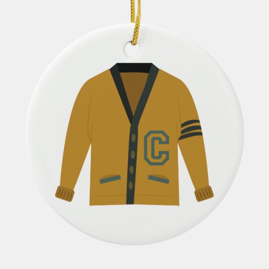 Letterman Sweater Keramik Ornament (Vorne)