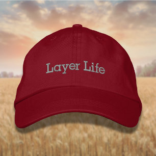 Lettern Layer Life in Grau Bestickte Baseballkappe