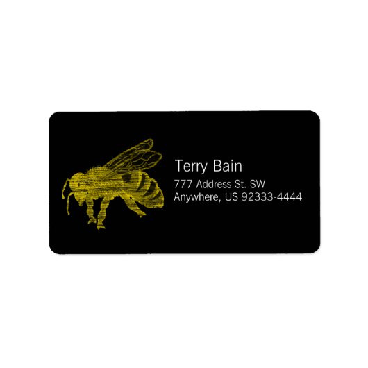 Letterpress Bee Adressaufkleber (Vorne)