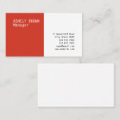 Letterpress Red Beruflich Modern Visitenkarte (Vorne/Hinten)