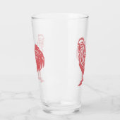 Letterpress-Rot-Roost Glas (Links)