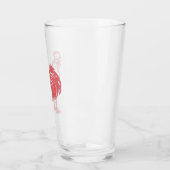 Letterpress-Stil Roter Hahn Glas (Links)